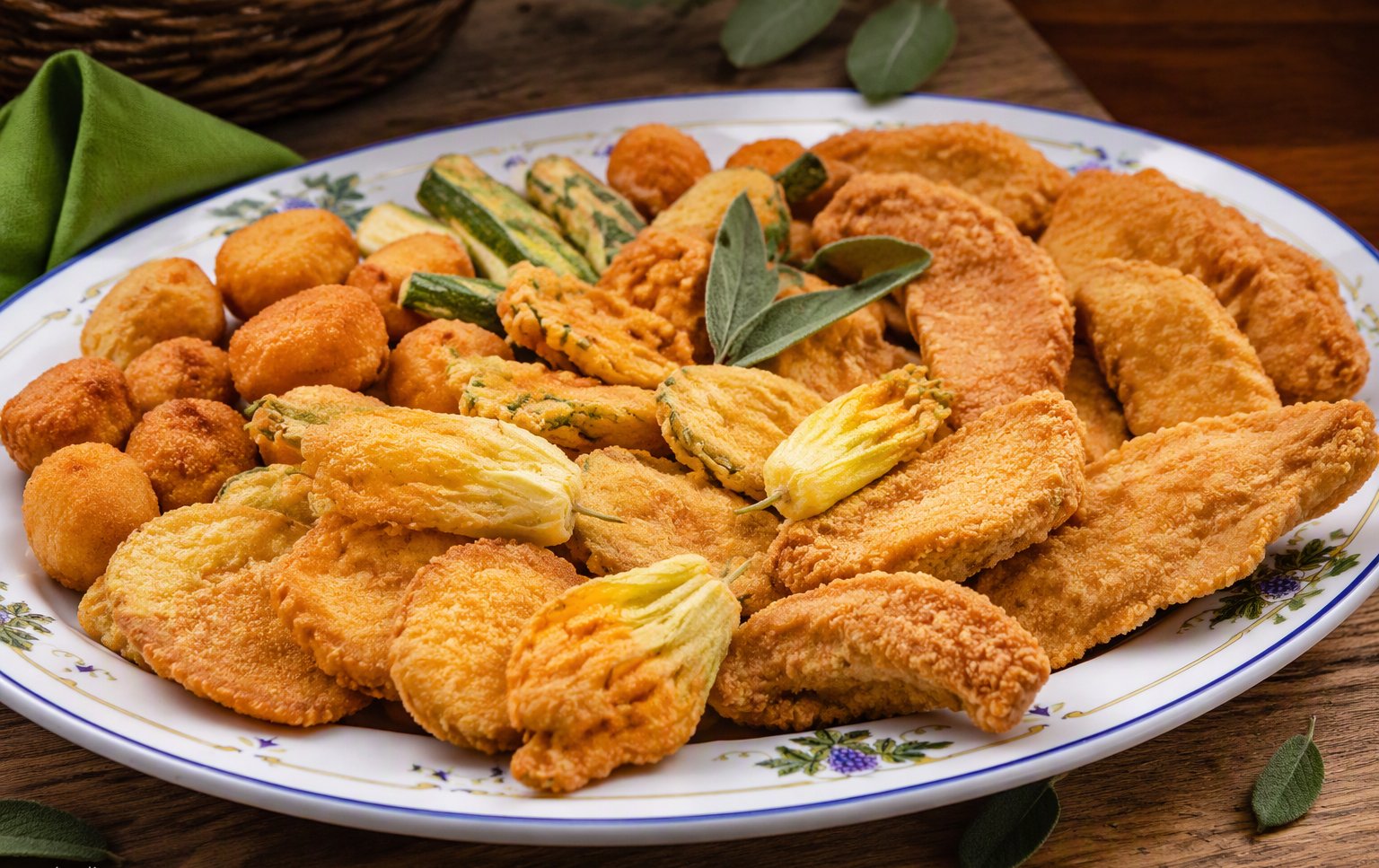 Il Gran Fritto dell'Aia con pollo, verdure e crocchette dorate