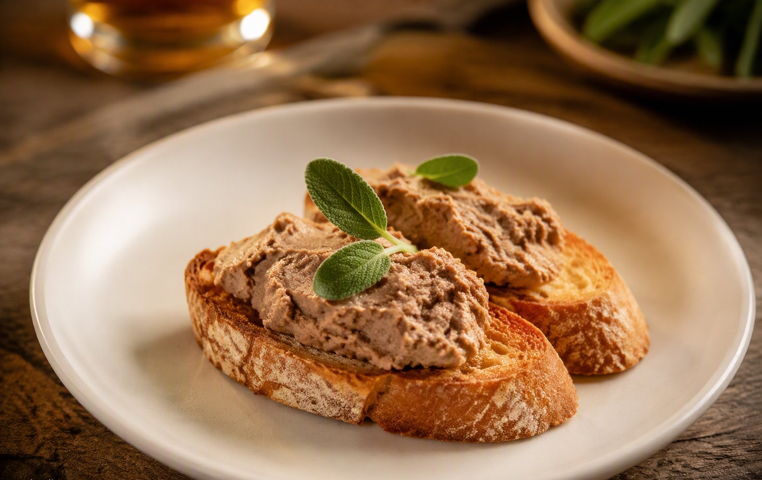 I crostini toscani dorati con il paté di fegatini